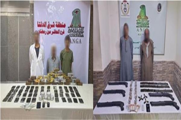 مصرع 4 عناصر إجرامية وضبط مواد مخدرة بقيمة 21 مليون جنيه في مداهمات أمنية بالإسكندرية وأسوان