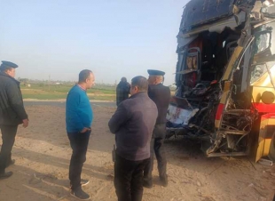 أصابة 5 أشخاص أثر انقلاب أتوبيس علي طريق الصحراوي الشرقي الجديد