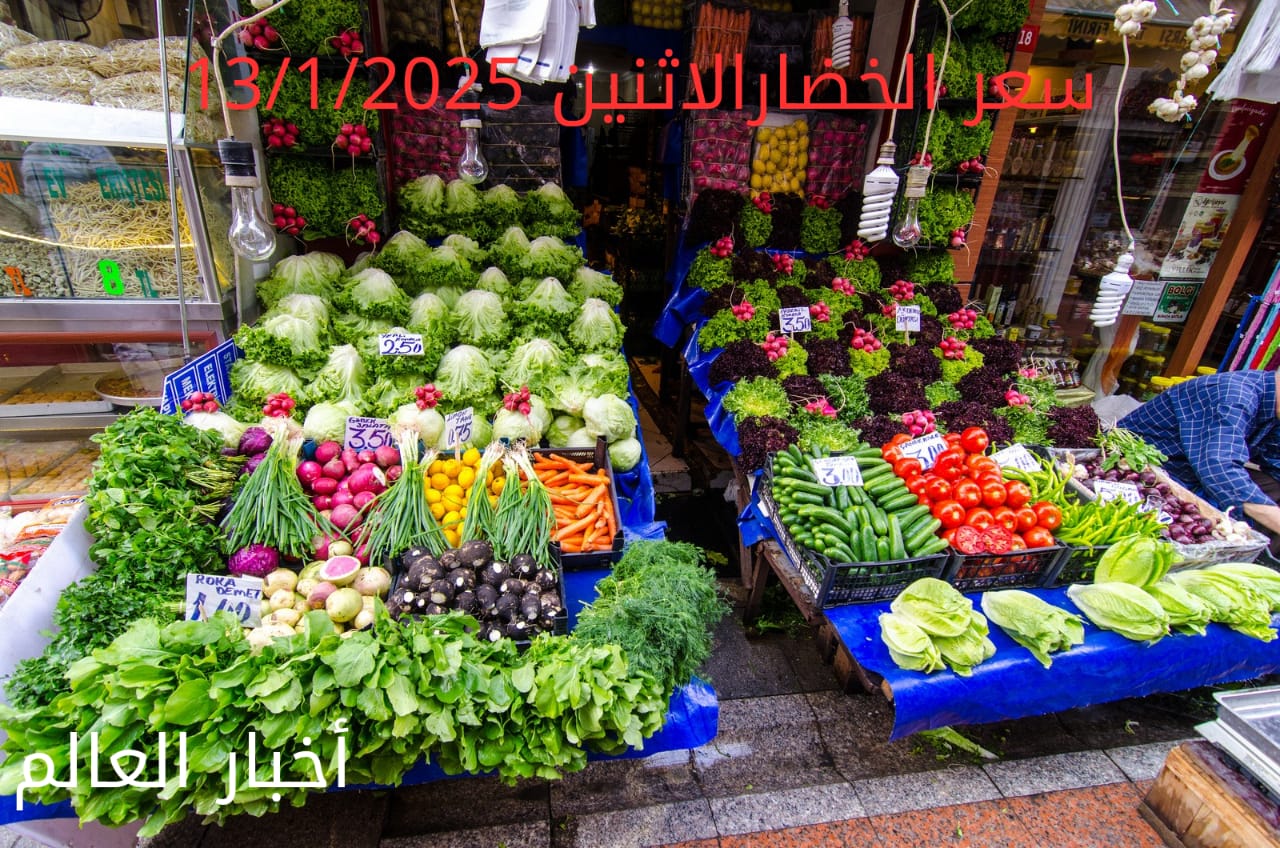 أسعار الخضار اليوم بالكيلو في سوق العبور الاثنين 13-1-2025